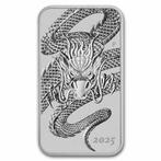 Dragon 1 troy ounce Rectangular zilveren muntbaar 2025, Ophalen of Verzenden, Zilver