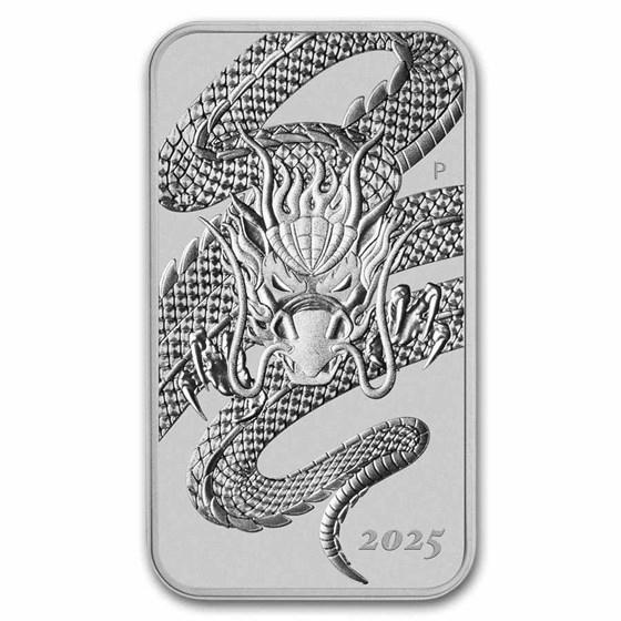 Dragon 1 troy ounce Rectangular zilveren muntbaar 2025, Postzegels en Munten, Edelmetalen en Baren, Zilver, Ophalen of Verzenden