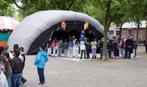 Inflatable tent met pomp, grijs, 25 qm, Hobby en Vrije tijd, Feestartikelen, Overige typen, Gebruikt, Overige, Ophalen