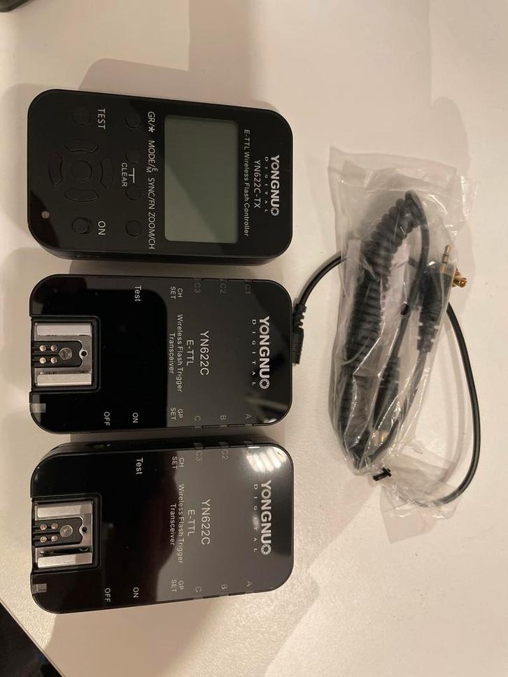 Yongnuo YN622C-TX + 2x YN622C - Zo goed als nieuw!, Audio, Tv en Foto, Fotografie | Flitsers, Zo goed als nieuw, Overige merken