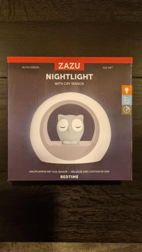 Zazu " Lou the owl" grijs nachtlampje met huilsensor, Kinderen en Baby's, Kinderkamer | Inrichting en Decoratie, Zo goed als nieuw