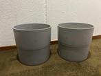 Planten pot 2x grijs 10L, Tuin en Terras, Bloempotten, Ophalen, Overige materialen, Gebruikt, Rond