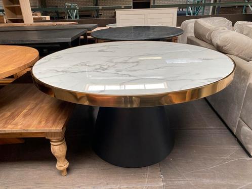 Richmond eettafel Odin, diameter 140 cm, faux marmer blad, Huis en Inrichting, Tafels | Eettafels, Zo goed als nieuw, 100 tot 150 cm