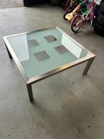 Salontafel mat glas 1m bij 1m, Huis en Inrichting, 100 tot 150 cm, Minder dan 50 cm, Rechthoekig, 50 tot 100 cm