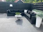 Loungeset 300x300cm. 2 jaar geleden nieuwe kussens zwart., Kunststof, Gebruikt, Ophalen of Verzenden, Loungeset