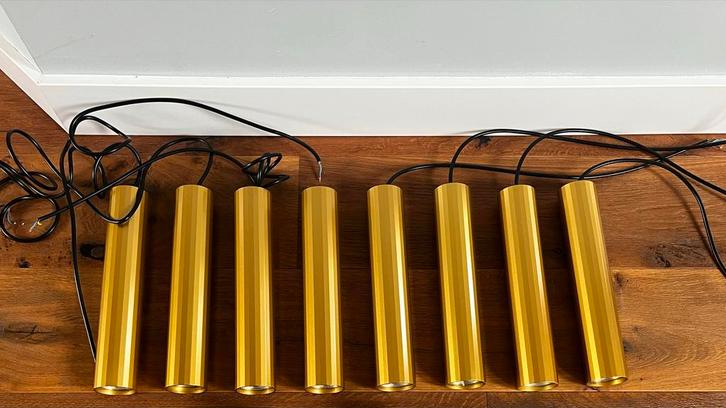 8x Lucide Polygon Track Goud Railspots, Huis en Inrichting, Lampen | Losse lampen, Zo goed als nieuw, Overige typen, Overige fittingen