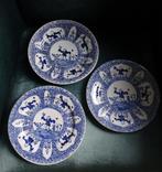 3 Chinoiserie borden Mosa Maastricht- Zotjes- 1910, Antiek en Kunst, Antiek | Wandborden en Tegels, Ophalen