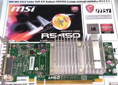 MSI MS-V212B HD5450 512MB DDR3 Low-Profile PCI-E Dell C090, Computers en Software, Videokaarten, Zo goed als nieuw, AMD, PCI-Express 2.1