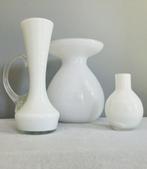 Vintage Ikea vaas Opaline glas wit twee vazen Empoliglas, Antiek en Kunst, Ophalen of Verzenden