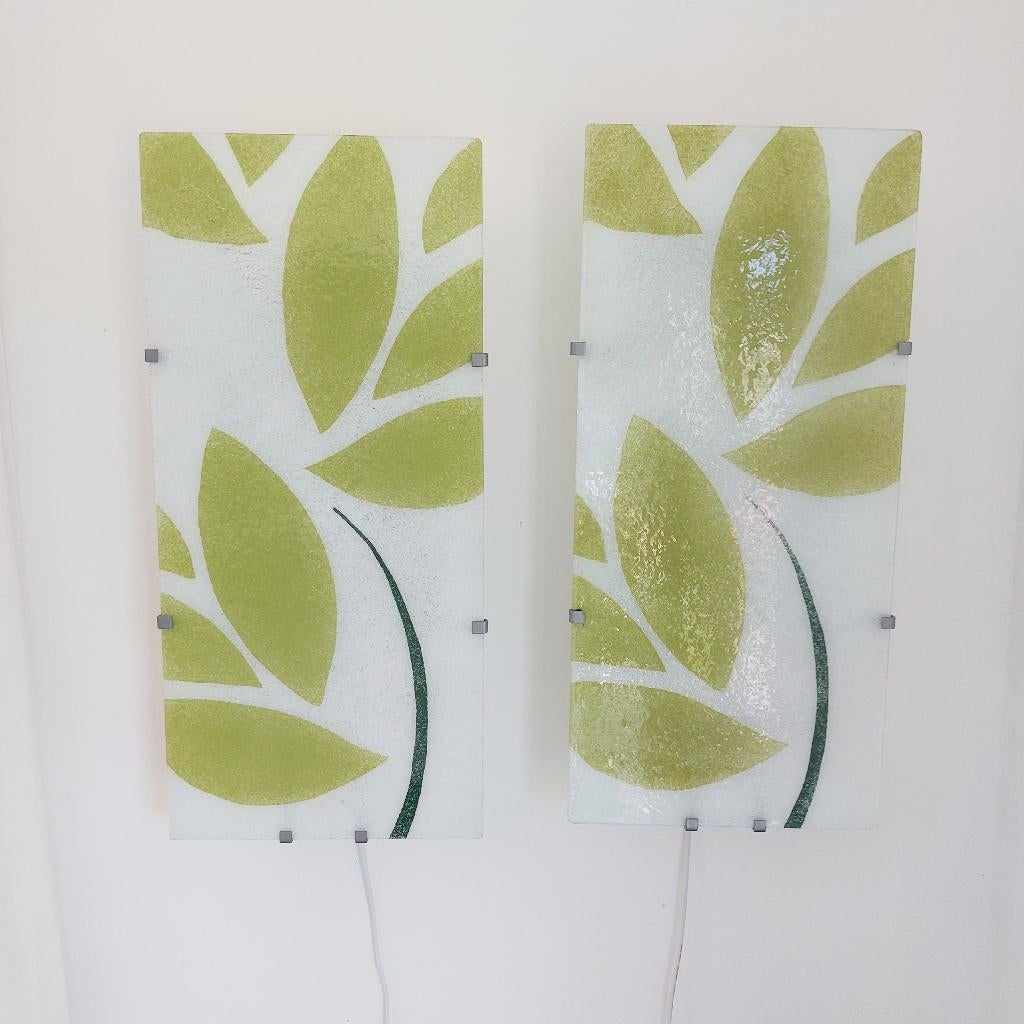 Set van 2 Ikea Gyllen wandlampen Julia Treutiger jaren '90, Ophalen of Verzenden, Zo goed als nieuw, Glas