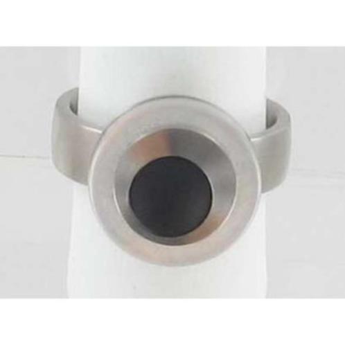 Nieuw Edelstalen ring van Xen met Onyx maat 17.75 (56), Sieraden, Tassen en Uiterlijk, Ringen, Nieuw, Dame, 17 tot 18, Zilver