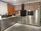 Rvs hoekkeuken Nobilia, Huis en Inrichting, Keuken | Keukenelementen, Ophalen, Gebruikt, 200 cm of meer, 50 tot 100 cm
