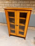 Vuren Houten Vitrinekast met Glas, Ophalen, 100 tot 150 cm, Landelijk, 25 tot 50 cm