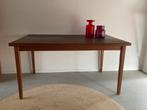 Midcentury vintage teak eettafel uitschuifbaar, Ophalen, Gebruikt, 50 tot 100 cm, Vijf personen of meer