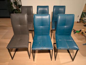 6 Eettafel Stoelen - Industrieel - Opknapper