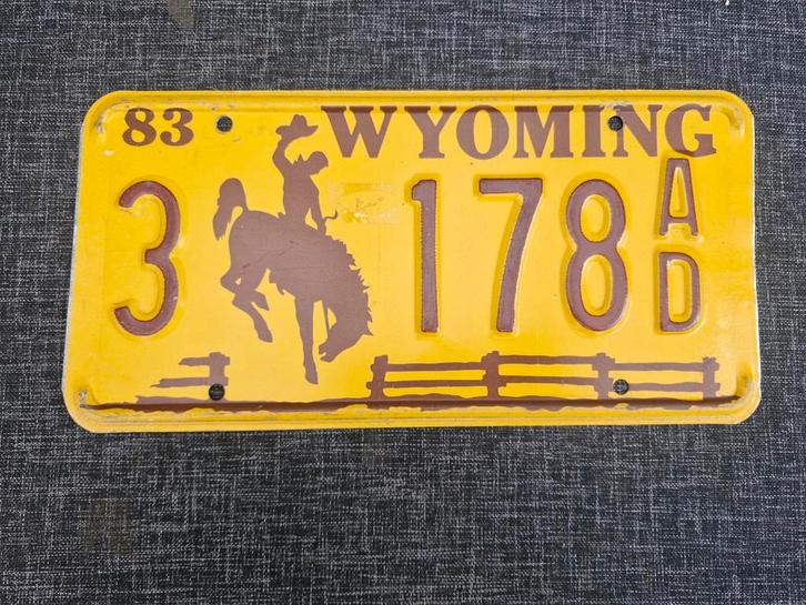 Kentekenplaat Wyoming USA Nummerplaat nummerbord License VS, Verzamelen, Automerken, Motoren en Formule 1, Gebruikt, Auto's, Ophalen of Verzenden
