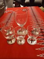 Glaasjes met verzilverde voetjes, Ophalen of Verzenden, Zo goed als nieuw, Borrel- of Shotglas