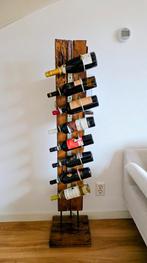 Wine rack - Wijnrek - wood and metal, Ophalen, 5 tot 15 flessen, Zo goed als nieuw, 75 cm of meer