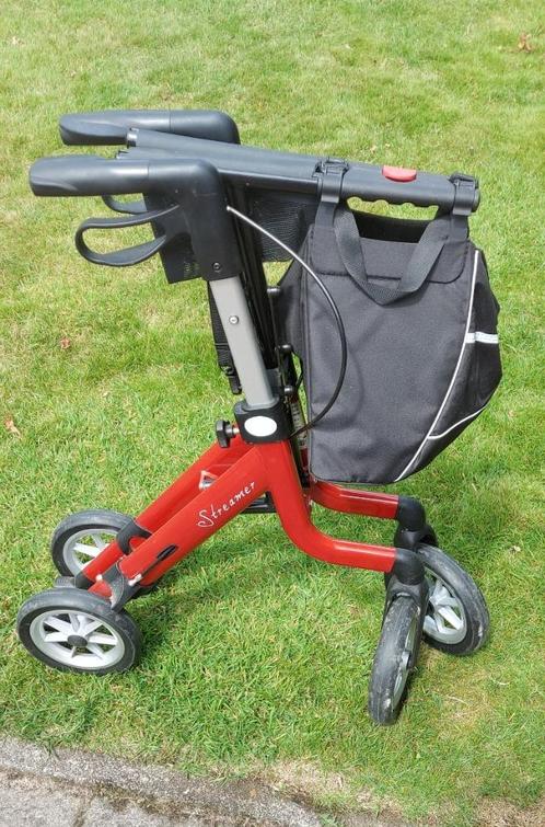 Rollator Rehasense Streamer CF, Medium,  Rood, Diversen, Rollators, Zo goed als nieuw, Lichtgewicht, Opvouwbaar, Ophalen of Verzenden
