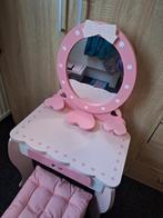 Houten kaptafel kaptafeltje opmaaktafel kruk roze peuter, Kinderen en Baby's, Kinderkamer | Tafels en Stoelen, Ophalen, Gebruikt