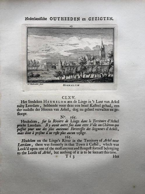 165 / Heukelom Hoekelum Kopergravure 1732, Antiek en Kunst, Kunst | Etsen en Gravures, Ophalen of Verzenden