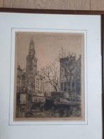 Martin van Waning Zuiderkerk toren Amsterdam Gesigneerd RO., Antiek en Kunst, Kunst | Etsen en Gravures, Ophalen