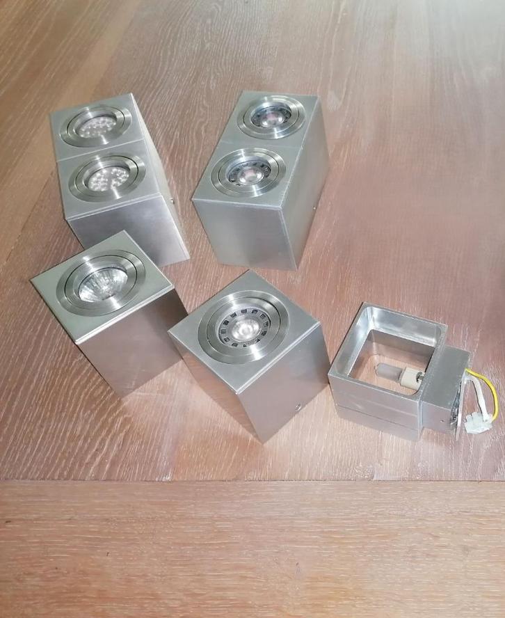 5 wand/plafondlampen, Huis en Inrichting, Lampen | Plafondlampen, Zo goed als nieuw, Metaal, Ophalen of Verzenden
