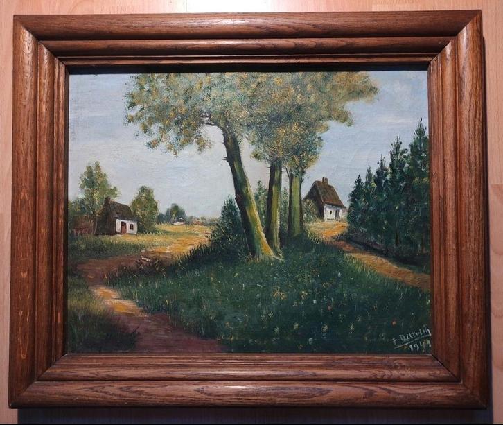 Dittrich olieverf 1941 gesigneerd.Zeldzaam.Nette lijst., Antiek en Kunst, Kunst | Schilderijen | Klassiek, Ophalen of Verzenden