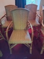 6 rotan- rieten stoelen, t.e.a.b., Huis en Inrichting, Stoelen, Ophalen, Bruin, Riet of Rotan, Zo goed als nieuw