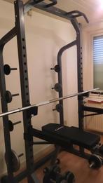 Power rack met veel stalen schijven, Ophalen, Benen, Krachtstation, Zo goed als nieuw