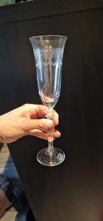 10 elzet champagneglazen met gravering., Ophalen, Nieuw, Overige typen