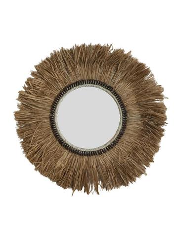Bali-stijl raffia spiegel met schelpen beschikbaar voor biedingen