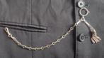 19e Niello zilveren zakhorloge ketting., Antiek en Kunst, Antiek | Goud en Zilver, Ophalen of Verzenden, Zilver