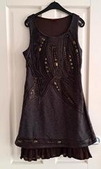 Save the Queen bruine jurk koper kralen borduursel S 43462, Kleding | Dames, Jurken, Bruin, ., Zo goed als nieuw, Maat 36 (S)