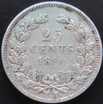 25 Cent 1890 m/punt, Postzegels en Munten, Munten | Nederland, Koning Willem III, Verzenden, Zilver, 25 cent