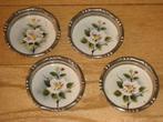 antieke porseleinen onderzetters met tinnen rand 4 stuks, Antiek en Kunst, Antiek | Tin, Ophalen of Verzenden