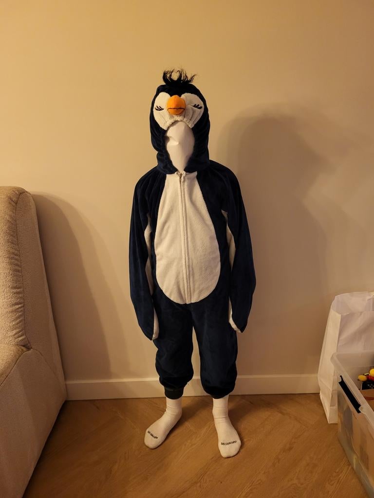 Pinguïn Carnavalspak - Maat 116 - Zo Goed Als Nieuw, Ophalen, Zo goed als nieuw, 110 t/m 116, Jongen of Meisje