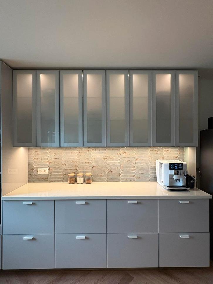 Moderne Koffiehoek/Buffetkast, Huis en Inrichting, Keuken | Complete keukens, Zo goed als nieuw, Overige typen, Grijs, Kunststof