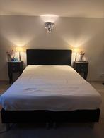 Te koop aangeboden: Boxspring 140x200 met 2 nachtkastjes., Ophalen, Bruin, Sjiek, Tweepersoons