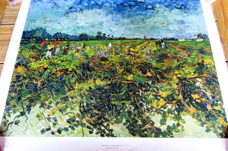 Reproducties Van Gogh, Groene Wijngaard en Blauwe Vaas, Antiek en Kunst, Kunst | Schilderijen | Klassiek, Ophalen