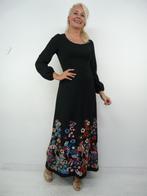 *Abfab Vintage Wollen Jurk met Geborduurde Bloemen 40*, Maat 38/40 (M), Zwart, Ophalen of Verzenden, Zo goed als nieuw