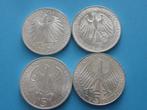 Duitsland 4 x 5 DM zilver 1966, 1968, 1969 en 1970, Verzenden, Duitsland, Setje, Zilver