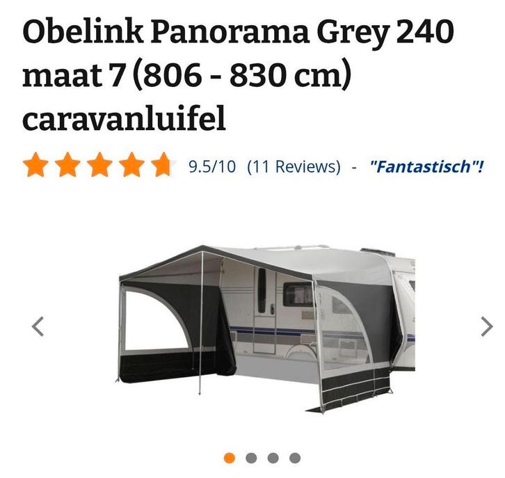 Obelink caravan luifel Grey( zo goed als nieuw) maat 7., Caravans en Kamperen, Caravan accessoires, Zo goed als nieuw, Ophalen