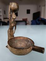 Afrikaans bronzen tribal asbak/beeldje., Antiek en Kunst, Ophalen of Verzenden