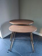 Goudkleurige PTMD Bijzettafels - Set van 2, Huis en Inrichting, Tafels | Salontafels, Ophalen, Nieuw, Ovaal, Metaal