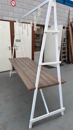 Tuintafel met lampion stang, Tuin en Terras, Ophalen, Gebruikt, Rechthoekig, Hout