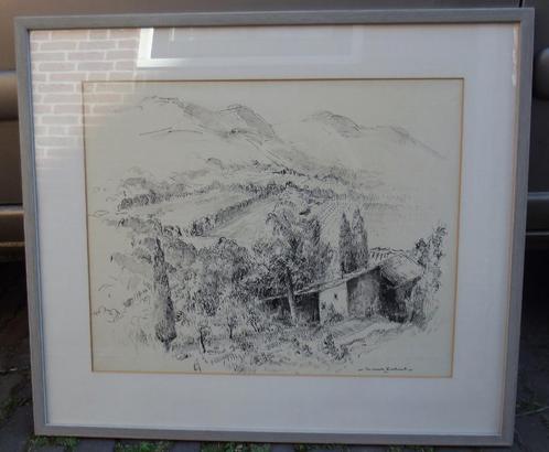 Pentekening Karel Colnot, Antiek en Kunst, Kunst | Tekeningen en Foto's, Ophalen of Verzenden