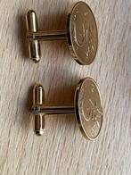 Manchetknopen gemaakt van oude Nederlandse guldens, Ophalen of Verzenden, Nieuw, Overige materialen, Verguld