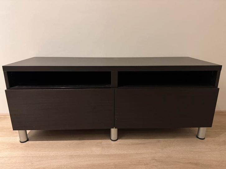 Zwart IKEA Besta TV-meubel 120 cm, Huis en Inrichting, Kasten | Televisiemeubels, Gebruikt, Minder dan 100 cm, 100 tot 150 cm
