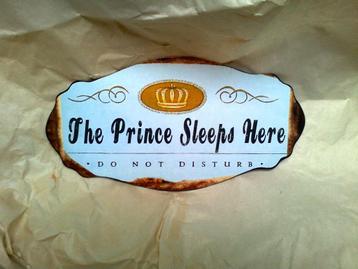 Leuk Tekstbordje : The Prince Sleep Here ..., blauw, jongen beschikbaar voor biedingen